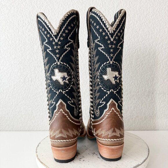 Lane RODEO HOUSTON Womens Cowboy Boots 7 Brown Western Cowgirl Mid Calf Tall - Picture 3 of 11
